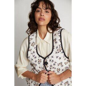 💕MUNTHE💕 Sahla Outerwear Quilter Vest ~ Floral Print/Nature Scene  36 NWT